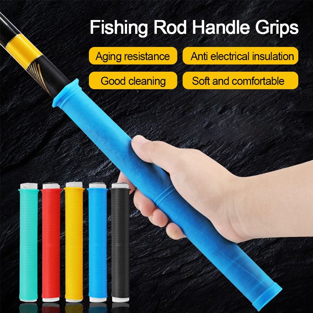 Fishing Rod Case - シリコン製釣り竿ハンドルラップ、滑り止めユニバーサルハンドポールグリップ、多機能交換可能な保護カバー